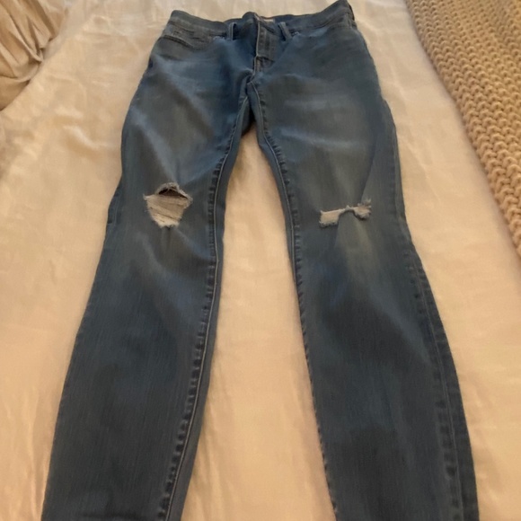 Madewell 8" Skinny Distressed Jeans Raw Hem 27T - Picture 2 of 6